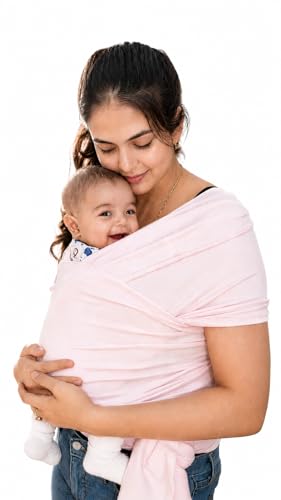 Image of Snoozy Kangaroo Baby Wrap Carrier - Soft Stretchy Newborn Sling, Ergonomic Hands-Free Infant Carrier for Kangaroo Mother Care