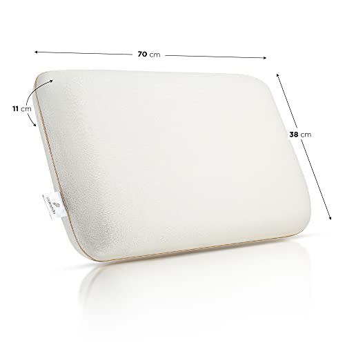 Polimedo Orthopädisches Memory Foam Kissen, Nackenkissen Geeignet als Seitenschläferkissen und Bauchschläferkissen, Ergonomisches Kopfkissen, Tencel Kissenbezug, Mittelfest (70 x 38 x 11cm) - Image 7
