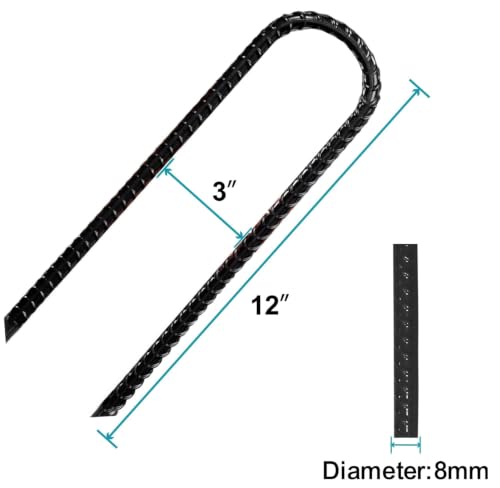 Image of Eurmax USA 12-Pack U-Shape Ground Stakes,Rust-Proof Galvanized Steel Ground Anchors,Commercial Trampoline Stakes for High Winds,Secure Anti-Flip Tie Down for Soccer Goals,Swing Sets,Fences&Playsets