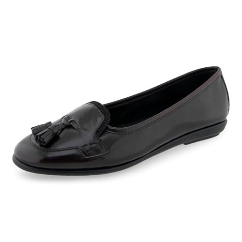 Aerosoles Women's Brooks Ballet Flat, Burgundy Burnished Faux Leather/Faux Suede, 7.5M