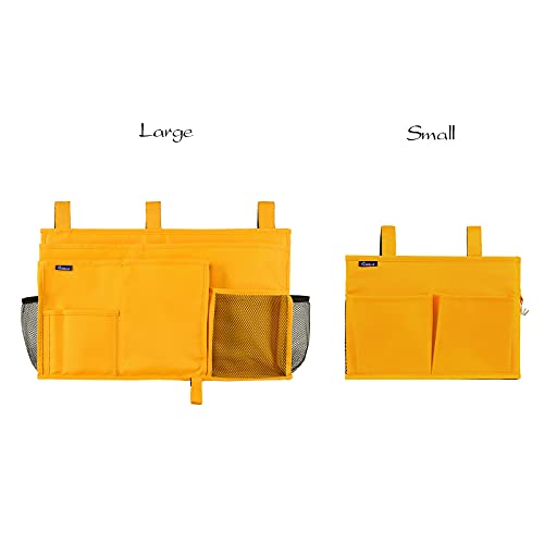 Image of Surblue Bedside Caddy Storage Hanging Organizer for Bunk and Hospital Dorm Rooms Beds Rails Yellow