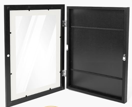 2個セット アートフレーム 子供の絵 a4額縁 壁掛け ポスター フォトフレーム アートパネル 写真立て 50～150枚 子供の絵を飾る 大容量収納 額縁 マグネット扉付き インテリア ディスプレイフレーム 自立可能・横縦兼用 (卓上壁掛け両用・ブラック)