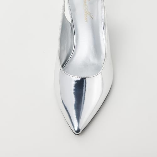 Image of GENSHUO Women's Slingback Closed Toe Block Chunky Low Heel Pumps - 2.36 Inches Office Wedding Party Dress Shoes