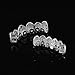 Txdvbls Grillz - Silver Vampire Grills for Your Teeth Grillz Teeth Men Iced Out Mouth Grill Tooth Caps, Halloween Costumes for Women