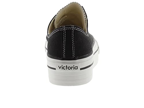 victoria Girls Tribu Canvas Platform Trainers, Black,13 M US3