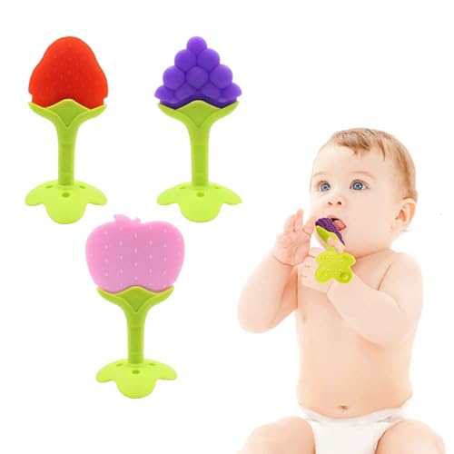 Image of Safe-O-Kid BPA-Free Organic Silicone Fruit Teether | Soft, Non-Toxic Teething Relief for Infants & Toddlers | Food-Grade, Multicolor for 0-12 Months