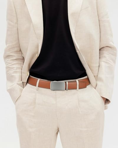 Image of CHAOREN Mens Belt Leather Ratchet Belt - Customizable Fit, Effortless Style (35mm)