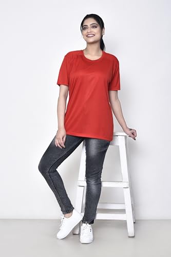 Image of Roy's Casual Regular Fit Cotton Round Neck Half Sleeve T-Shirt for Women I Comfortable & Breathable Women Tops in Solid Pattern Multicolor, Size - S to XXL