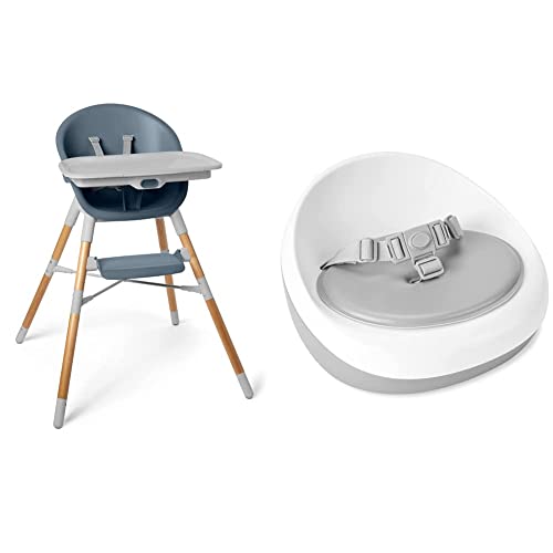 Image of Skip Hop Baby Infant Meal Time Essentials with EON 4 in 1 High Chair and Booster, Blue /Grey