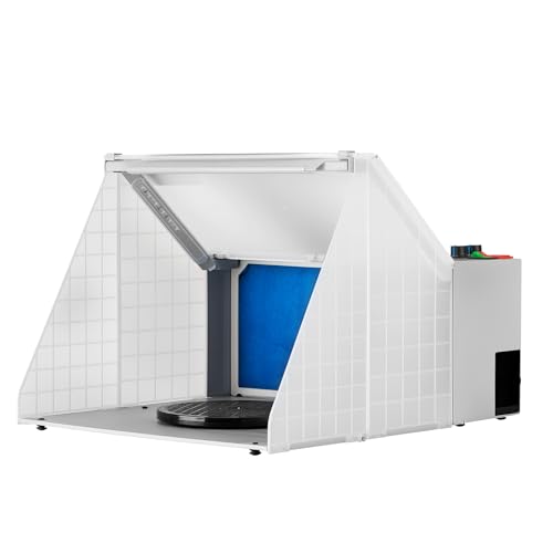 Wiltec Airbrush Absauganlage 4 m³/min, zur Absaugung von Farbe Farbnebel Sprühnebel Filter, mit LED Beleuchtung, Drehregler, regulierbar, Lackierkabine für Airbrush-Arbeiten