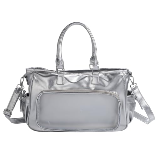 [ハルジオ] 痛バッグ ショルダーバッグ トートバッグ 2WAY 痛バ ぬいぐるみ ぬい バック ちびぬい 推し活バッグ ショルダー トート ハンドバッグ 痛バック いたばっく いたば 推し活 鞄 かばん かわいい おしゃれ 人気 (シルバー)のサムネイル