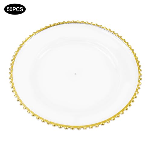 50 platos claros redondos de 13 pulgadas set 50 piezas miniatura 2