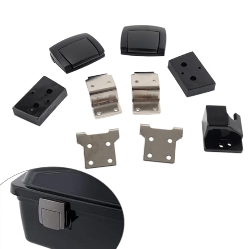 Bacar 2 Pcs Cerraduras para Baúl Trasero en Aluminio + ABS Negro y Plateado para Harley Electra Glide Classic (EFI) - FLHTC 2007-2013 miniatura 6