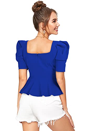 Image of ILLI LONDON Women's Puff Sleeve Peplum TOP