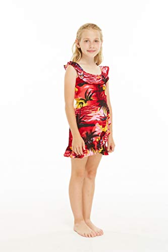 Image of Hawaii Hangover Family Matching Hawaiian Clothes, Sunset Red | Family matching Hawaiian outfits, Sunset Red, lightweight rayon, machine washable, tropical floral print, luaus, cruises