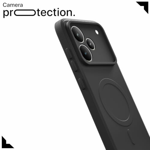 Image of Pikkme Back Cover for Realme P4 Pro 5G Soft Matte Silicone Mag-Safe Design (Mag-Safe Not Support) Camera Protection | Slim Fit Bumper Cover (Black)