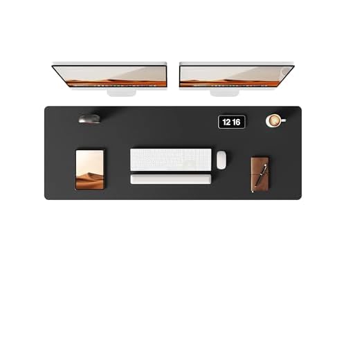 YSAGi Leather Desk Protector, Office Mat, Large Mouse Mat, Non-Slip PU Leather Blotter, Laptop Pad, Waterproof Writing Pad for Office and Home (Black, 47" x 17") Black 47" x 17"