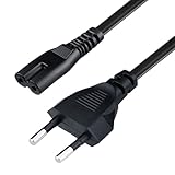 Tolesum 1.5M (4.9FT) Câble d'alimentation EU Plug C7 Bipolaire 2 Câble pour PS5 / PS4 / PS3 / Xbox Série X/S - Noir