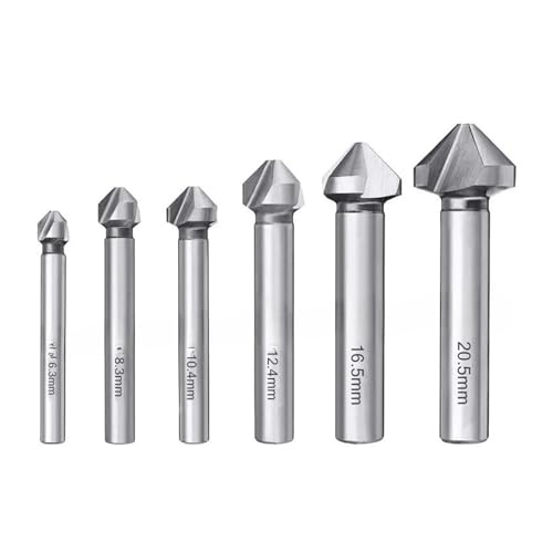 ZZaomx 3枚刃皿穴ドリルビットセット 高速度鋼 90度面取りカッター 木材 金属穴 皿穴 面取り 木工ツール