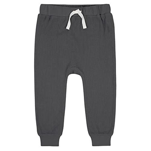 Gerber Baby Boys Toddler 2-Piece Waffle Hooded Top & Jogger Set, Grey, 18 Months - image 4