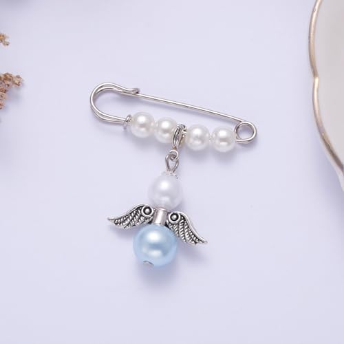 Ralukiia Something Blue Angel Memory Bouquet Charm, Wedding Day Hug from Heaven, Guardian Angel Charm, Memorial Gift for Bride, Wedding Gift from Deceased Mom or Dad, Remembrance Gifts2