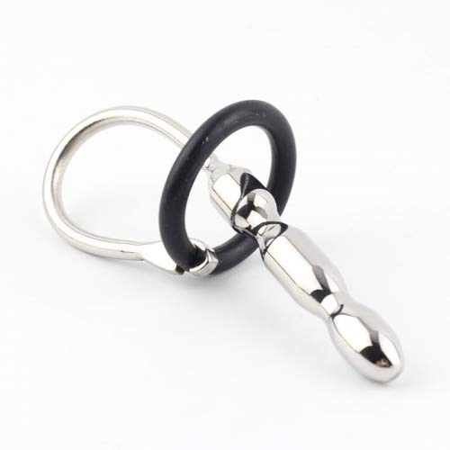 Dilatador uretral con anillo de glande para el pene, de acero inoxidable y metal
