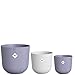 Price comparison product image elho Jazz Round Flower Pots - Indoor Plant Pots - 100% Recycled Plastic - Unique Structure - Set of 3 - Ø 14, 16, 19 cm - Purple/Lavender Lilac
