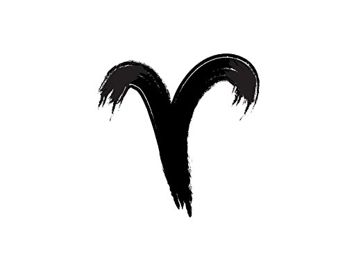 Zodiac Tattoo - Aries Temporary Tattoo - Astrology Body Art for Men and Women - Astrology Gift, 1.5" x 1.5"