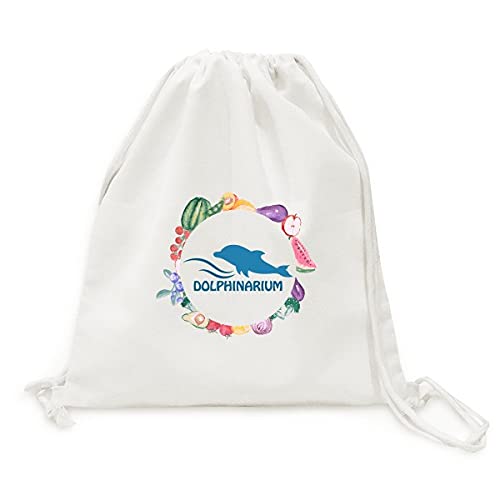 Sac en tissu pliable fruits et légumes grand format avec sangle motif dauphin piscine