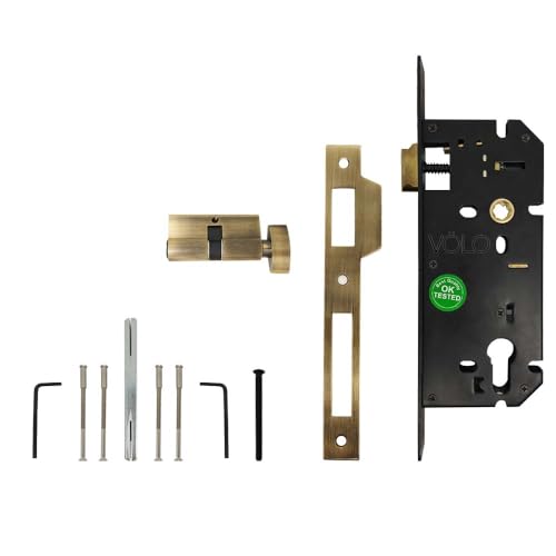 Image of Volo Luxury Series Mortise Door Lock | Bedroom Door Lock with Brass Cylinder and Brass Lock Body with Brass Keys for Home /Hotels /Office. (Model no 2245) (Bathroom Door Mortise Set)