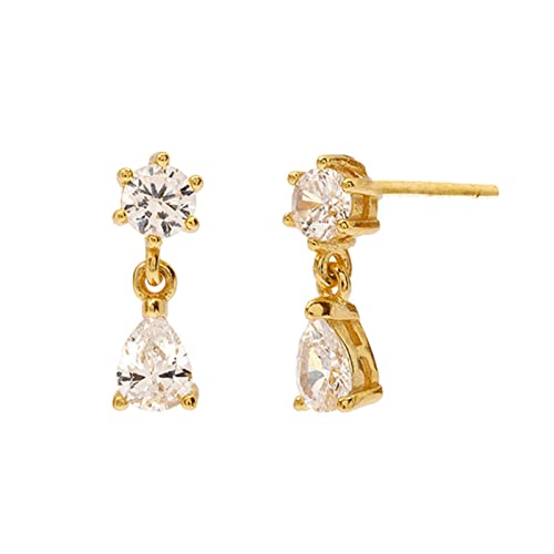 Boucles d'oreilles à tige en argent sterling 925 zircone poire pour femme