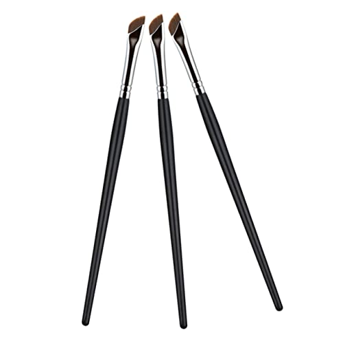 TOVINANNA Eyeliner Tool Applicator Set 3pcs Angled Eyebrow Brush Flat Concealer Brush