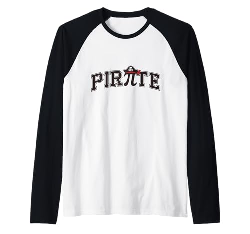 Pi Rate Matemáticas Pirata Pi Símbolo Diseño Camiseta Manga Raglan