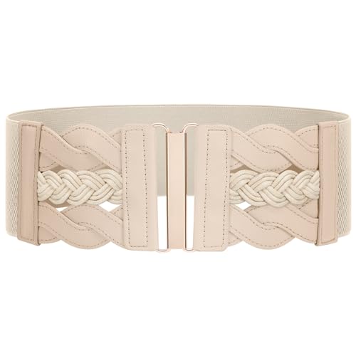 JASGOOD Women Elastic Vintage Wide Waist Belt Stretchy Retro Waist Belt for Dress