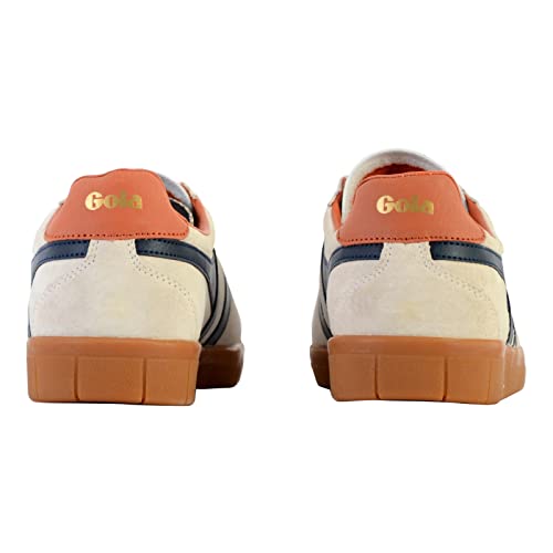 Image of Gola Men's Hurricane Suede Off-White /Navy /Moody Orange /Gum 8 Medium
