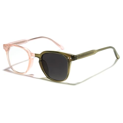 Cyxus Photochromic Glasses Both Frames and Lenses Color Changing 8231 | UV Protection, Blue Light Blocking, Modern Square Rounded Frame, Ideal for Office Work or Outdoor Daily