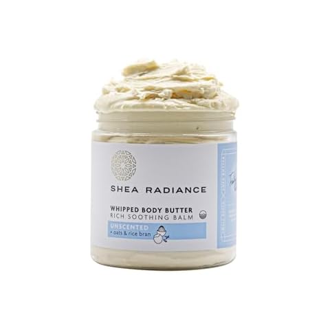 Shea Radiance P.U.R.E. Whipped Shea Butter with Colloidal Oatmeal - Whipped Body Butter Blended with Skin Soothing Oatmeal & Moisturizing Rice Bran Oil | Unscented (5 oz) Cover
