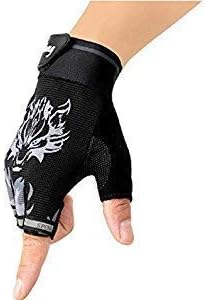 Guantes de ciclismo sin dedos para niños y niñas con medio dedo, guantes de equitación para deportes al aire libre, guantes de gel antideslizantes