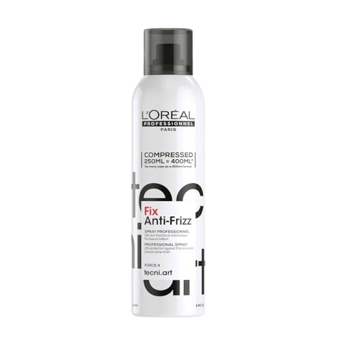 L'Oréal Professionnel, Spray antiencrespamiento para pelo, Anti frizz, Acabado brillante, Sin residuos, Anti electricidad estática, Fix Anti Frizz, TECNIART, 250ml