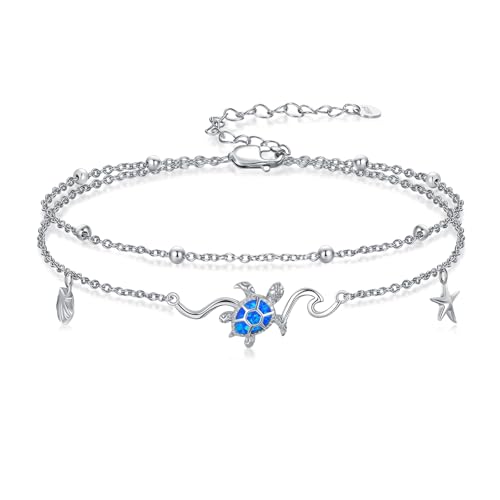 Image of Anklet for Women 925 Sterling Silver Double Infinity Ankle Bracelet Waterproof Summer Jewelry Anniversary Birthday Gifts for Her