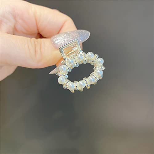 Prosy White Pearl Hair Clips Hair Claw Clamps Bow Hair Claw Clip Non Slip Clips Styling Hair Accessories for Women and Girls(Pack of 3) - Image 3
