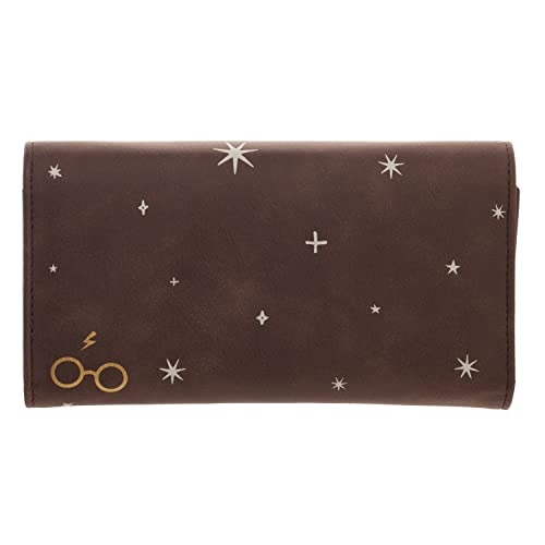 Harry Potter Hogwarts Metal Crest Foldover Flap Wallet Satchel Clutch Purse2