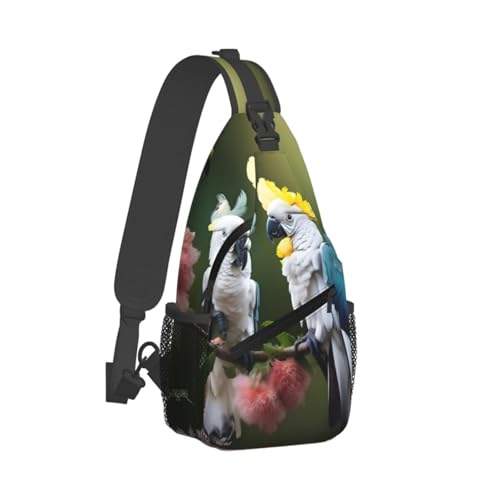 Mochila cruzada con estampado de loro Cockatoo unisex miniatura 2