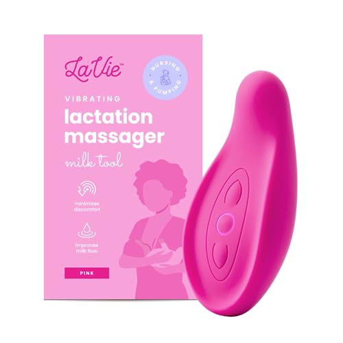 Image of LaVie Lactation Massager for Breastfeeding, Nursing, Pumping, Better Milk Flow, Reduced Discomfort (Pink)