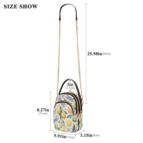 Oranges Lemons Shoulder Bags for Women Retro Classic Handbag Purse Small Purses with Chain3