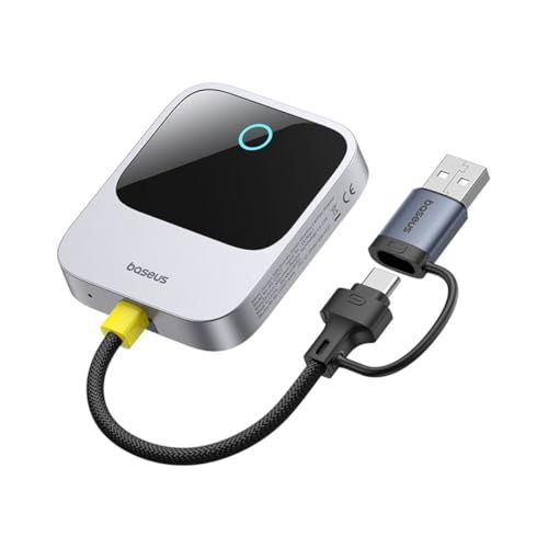 Image of Baseus Safe Journey Wireless CarPlay Adapter for iPhone (iOS 10-18), Plug & Play CarPlay Dongle with USB-C /USB-A, Compatible with 800+ Car Models (2016+), Fast Auto Connect & Stable Signal, Grey