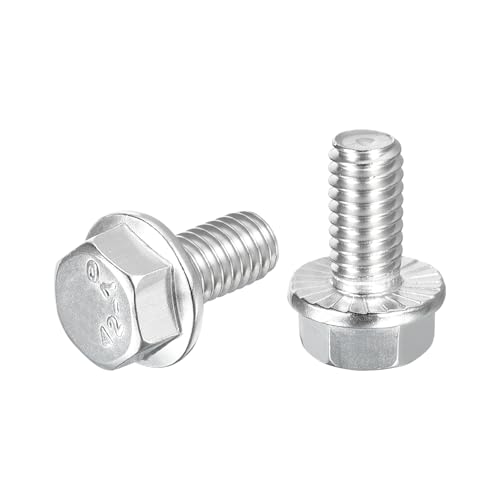 Image of uxcell 25Pcs 5 /16-18 x 5 /8 inch Flanged Hex Head Bolts, 304 Stainless Steel Flange Hexagon Screws, Flange Hex Drive Screws 5.8 Grade for Machinery Industry Home Appliances, Silver