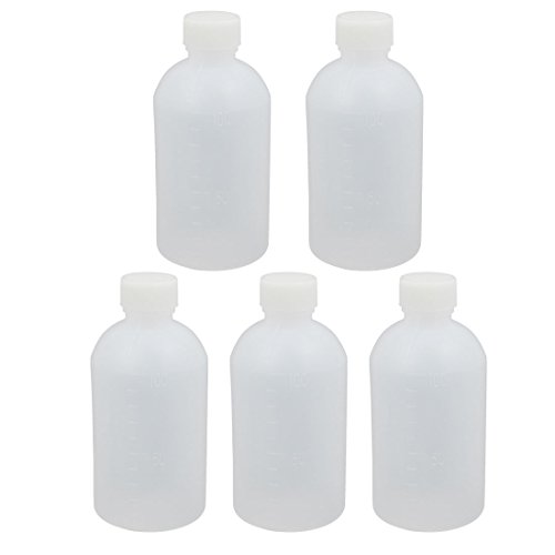 Aexit 5Pcs 100ml gauge Plastic Translucent Round Solid Powder Bottle Storage Container Jar
