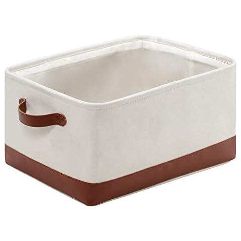 Large Fabric Storage Bin for Shelves, 15.7" x 11.8"x8.3" Decorative Basket Rectangular Fabric Storage Bin Organizer Basket with Handles, Canvas Floor Storage Basket for Home Office Organizing Cover