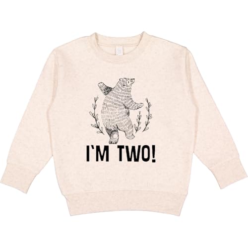 inktastic 2nd Birthday Bear 2 Year Old Boy Toddler Sweatshirt 7 Natural Heather 3cb3b